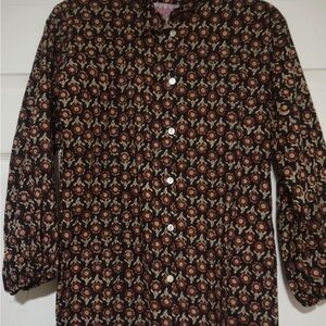 Vintage Patterned Button-Up Shirt